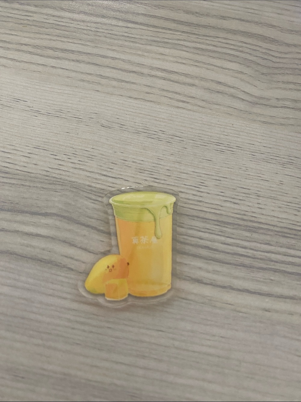 Mango Drink Vinyl Sticker with Green Lid